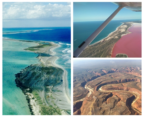 Aerial views of the Abrolhos, Hutt Lagoon and the Mid West